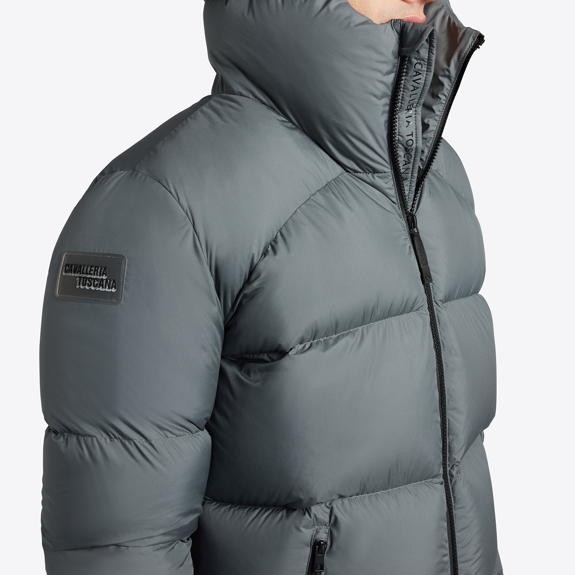 Mens CT Hooded Down Padded Coat - Stormy Grey