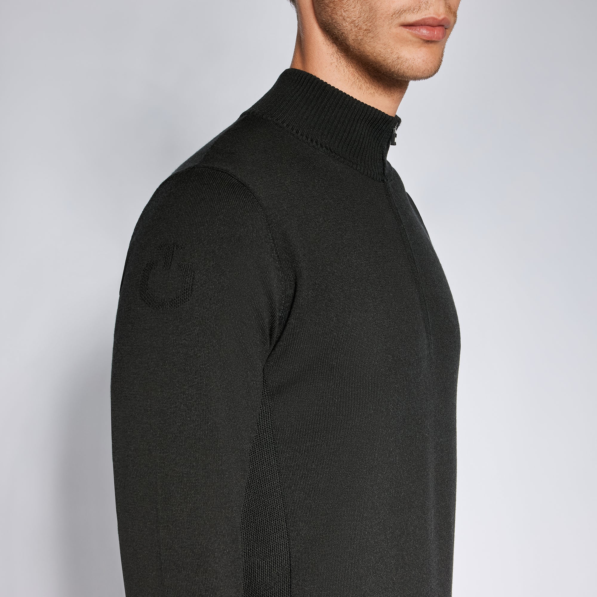 Mens Revo Sport Knit Half Zip Sweater - Black