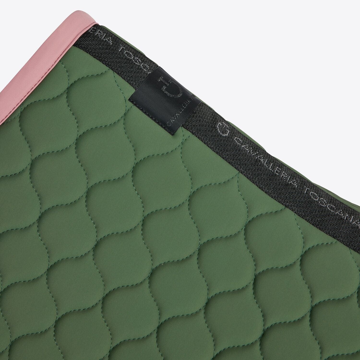 Circular Quilted Jumping Saddle Pad - Green/Pink