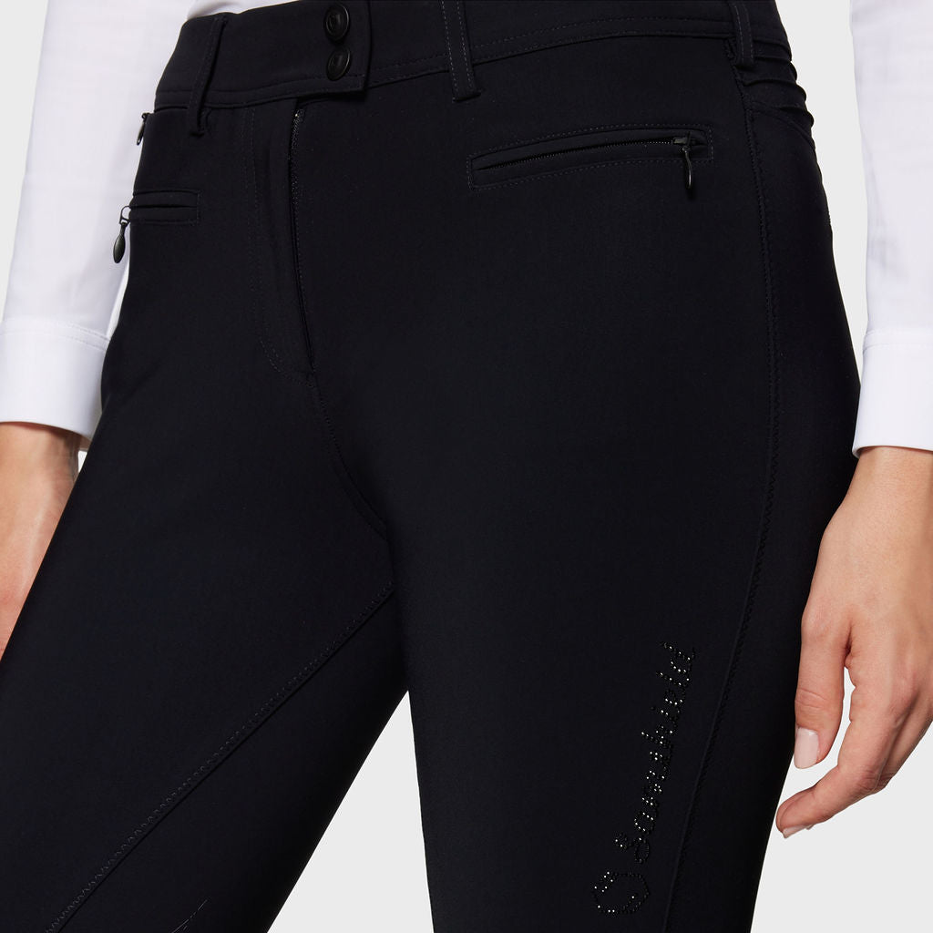 Ladies Adele Premium Medium Rise Breeches - Jet Black