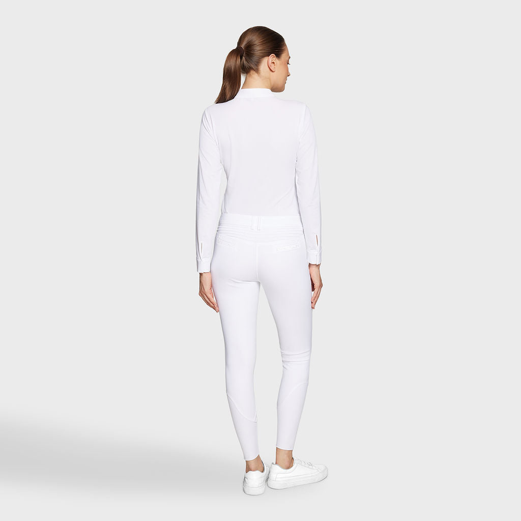 Ladies Adele Premium Medium Rise Breeches - White