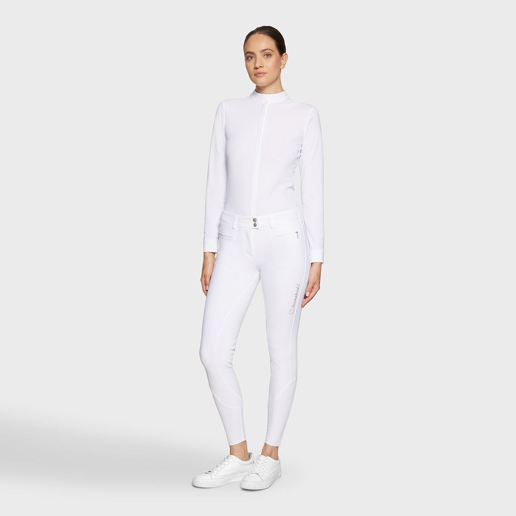 Ladies Adele Premium Medium Rise Breeches - White