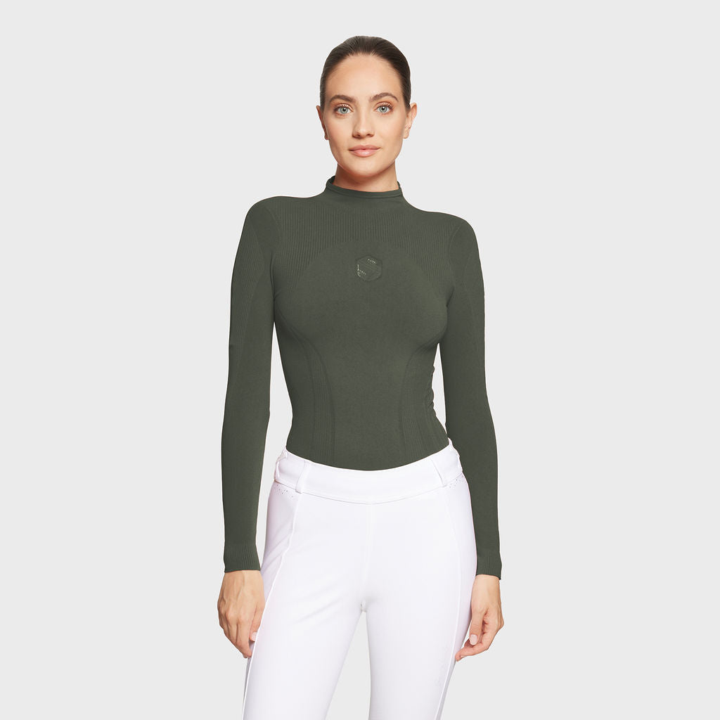 Ladies Alicia Turtleneck Polo - Avocado