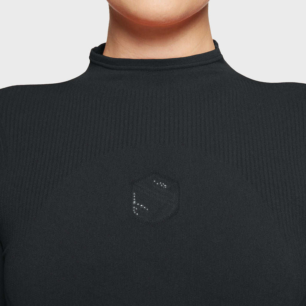 Ladies Alicia Turtleneck Polo - Black