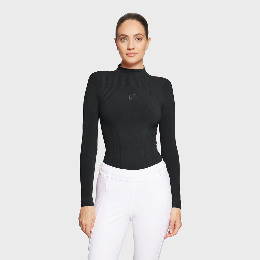 Ladies Alicia Turtleneck Polo - Black