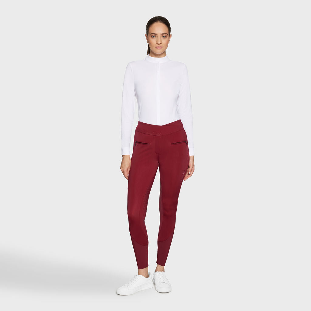 Ladies Alpha Winter Knee Grip Breeches - Burgundy