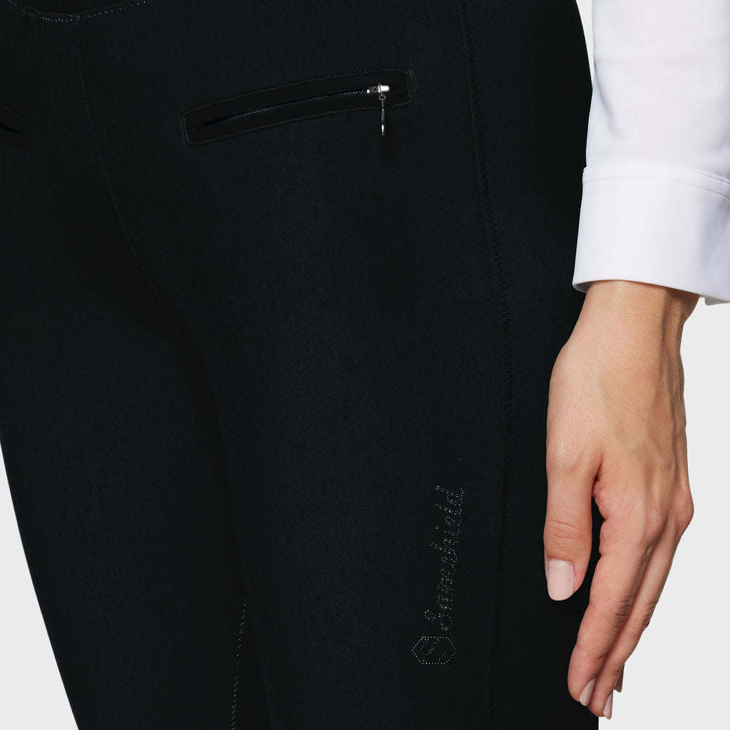 Ladies Alpha Winter Knee Grip Breeches - Black