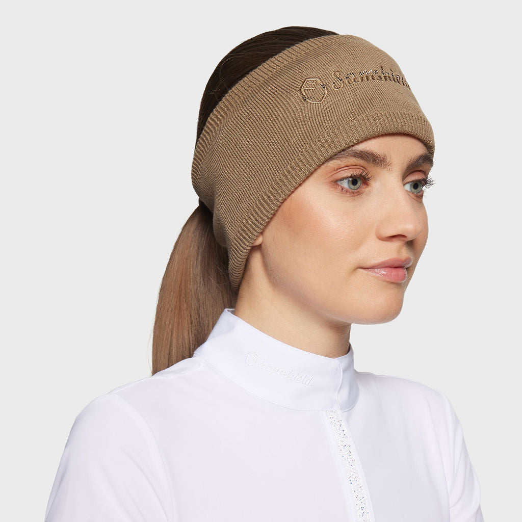 Ladies Amalie Crystal Headband - Camel