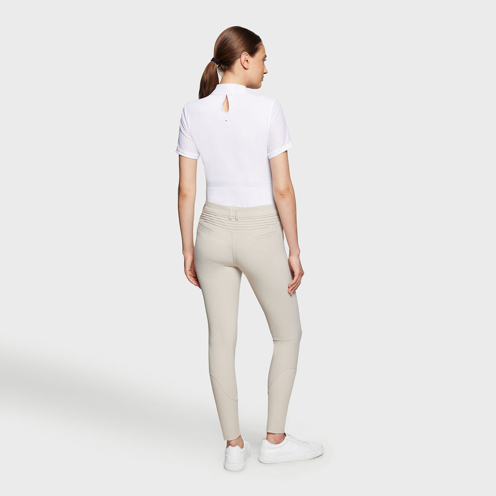 Ladies Adele Breeches | Medium Rise | Knee Grip | Beige