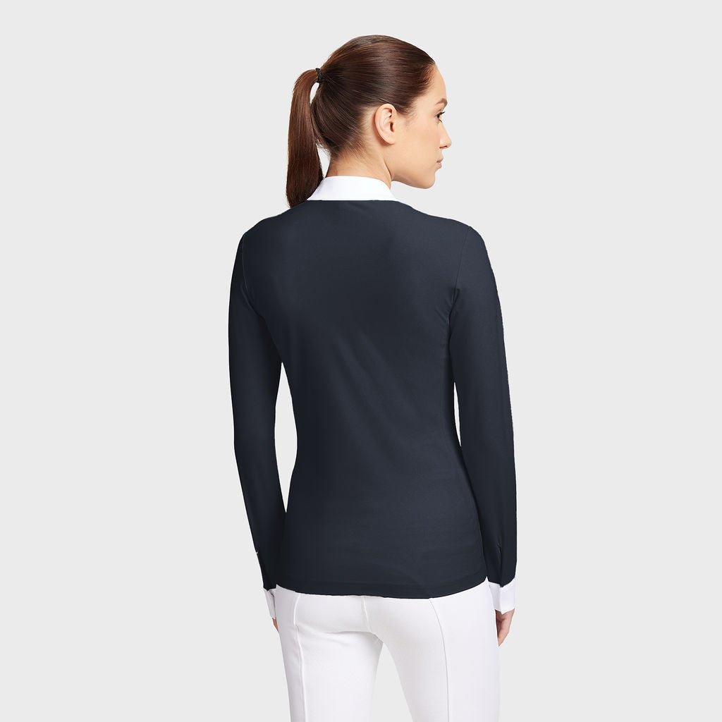 Ladies Cassandra Pearl L/S Show Shirt - Navy