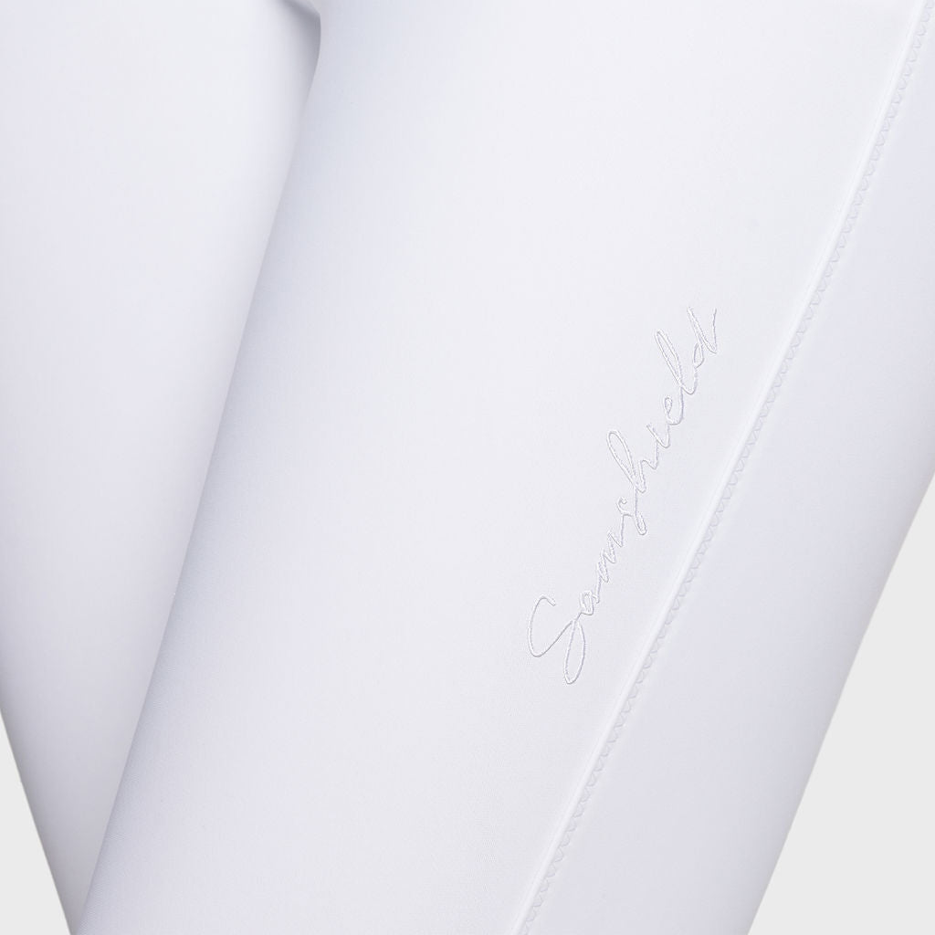 Ladies Chloe Crystal Medium Rise Breeches - White