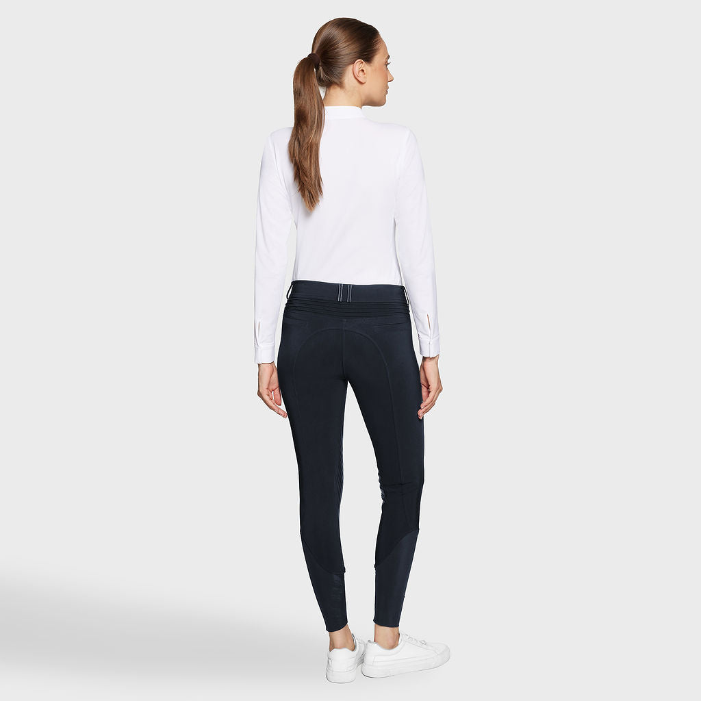 Ladies Chloe Medium Rise Knee Grip Breeches - Navy