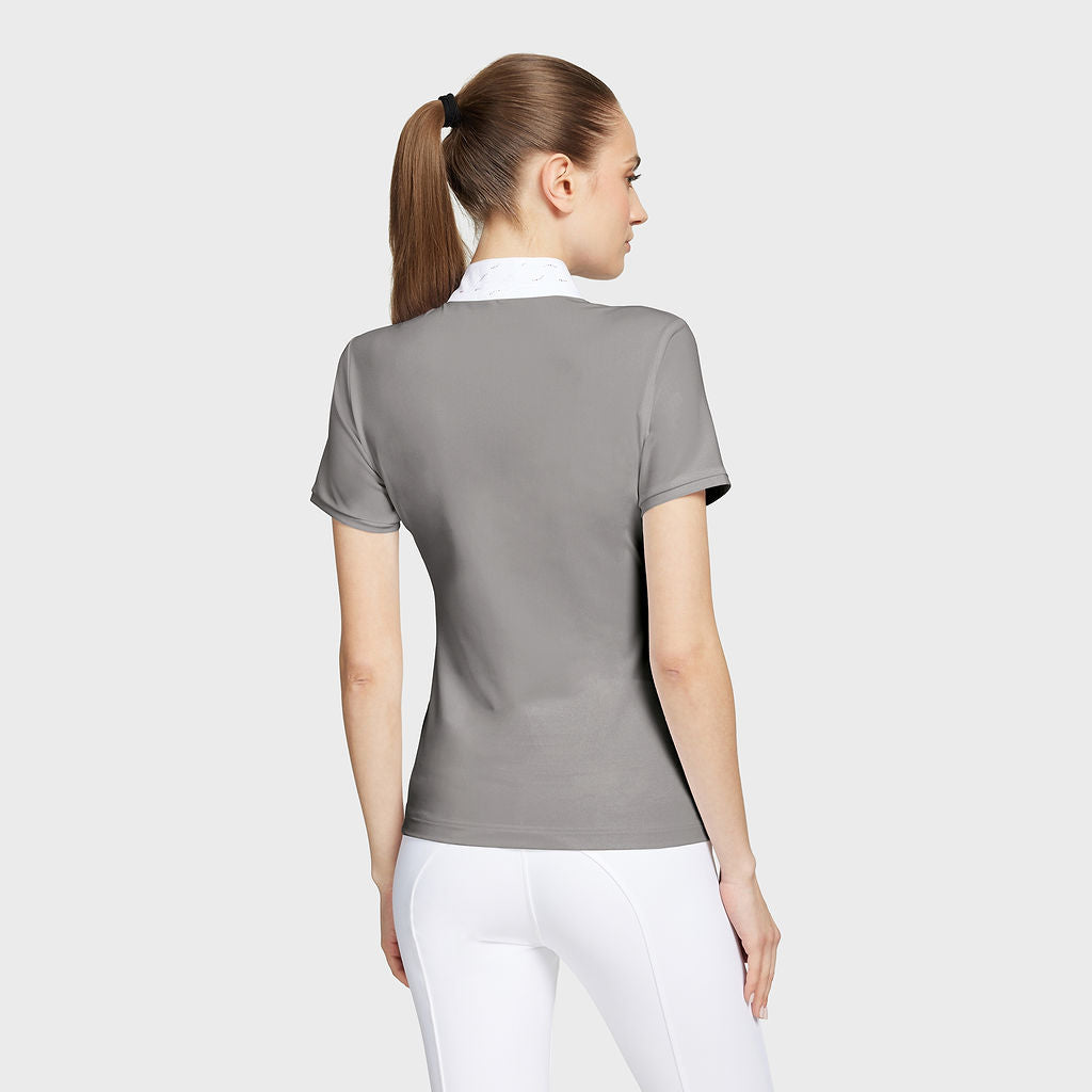 Ladies Julia Intarsia Short Sleeve Show Shirt - Mineral
