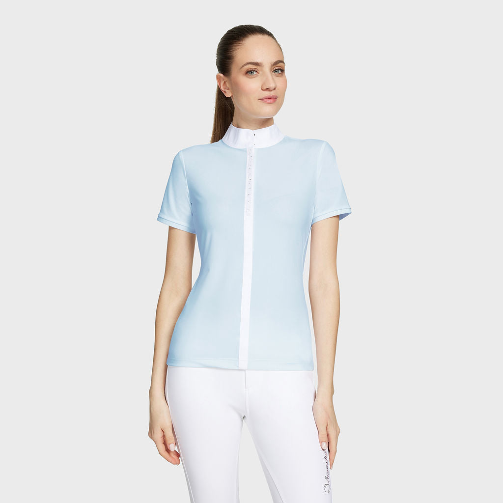 Ladies Julia Intarsia Short Sleeve Show Shirt - Thermal
