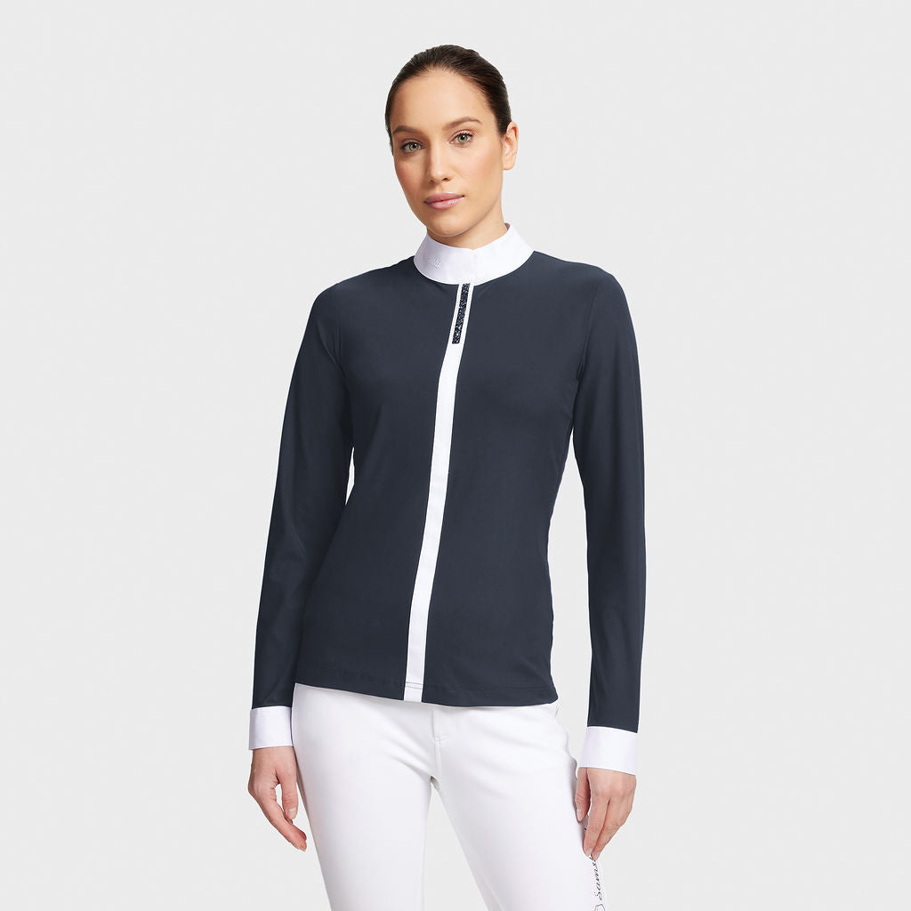 Ladies Julia Premium L/S Show Shirt - Navy