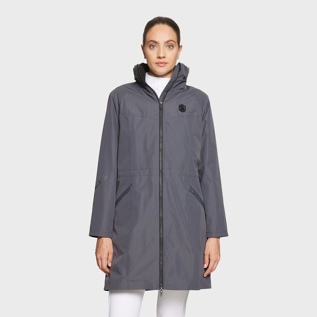 Ladies Leila long Waterproof Coat - Asphalt