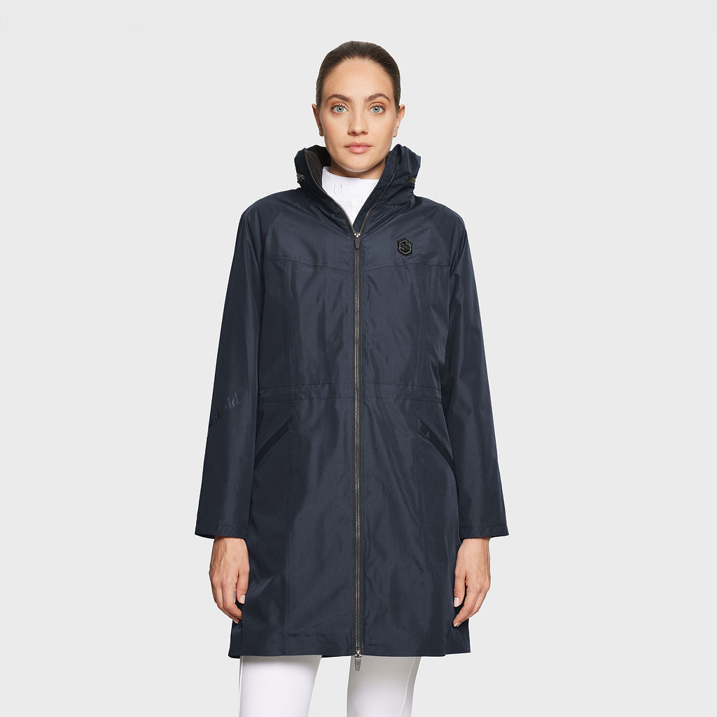 Ladies Leila long Waterproof Coat - Navy