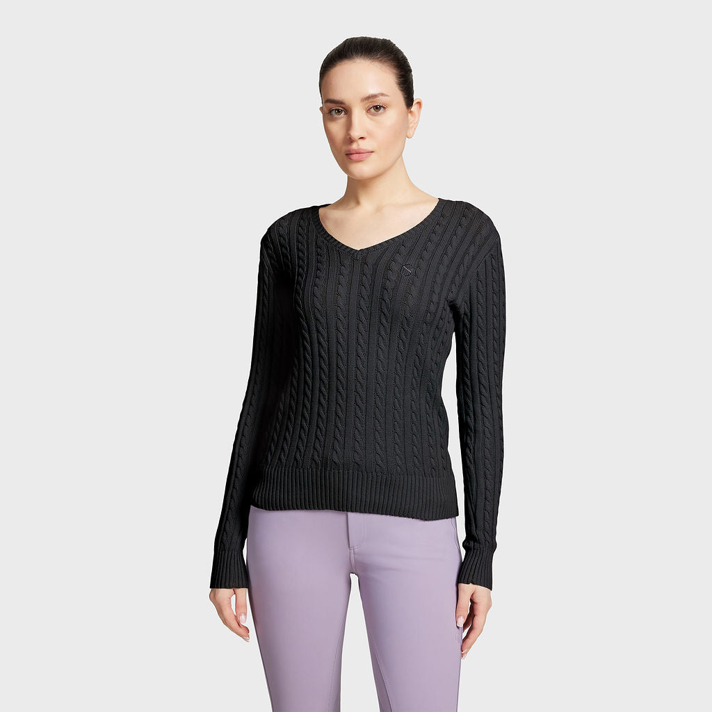 Ladies Lisa Twisted Pull Over Sweater - Black