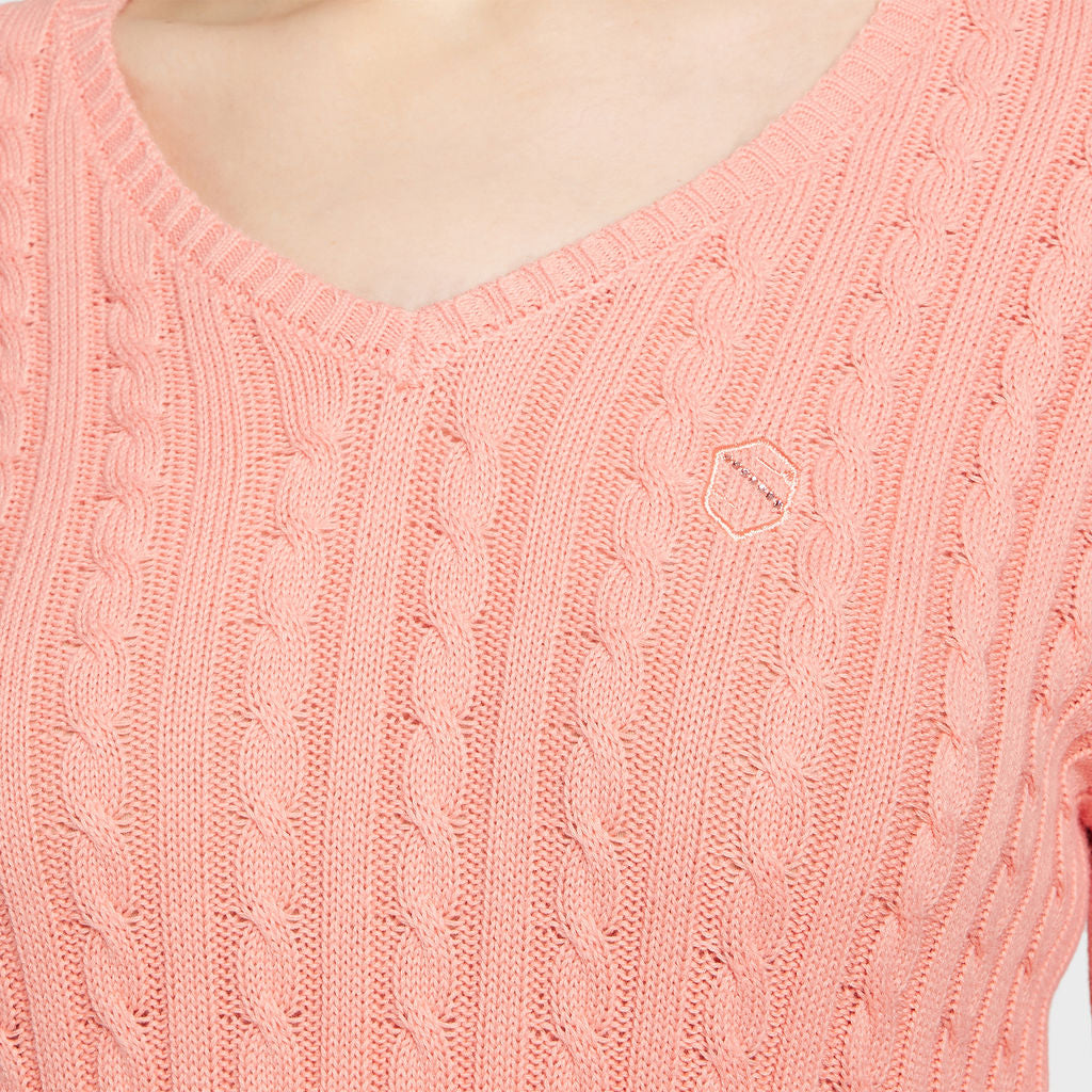 Ladies Lisa Twisted Pull Over Sweater - Light Pomelo