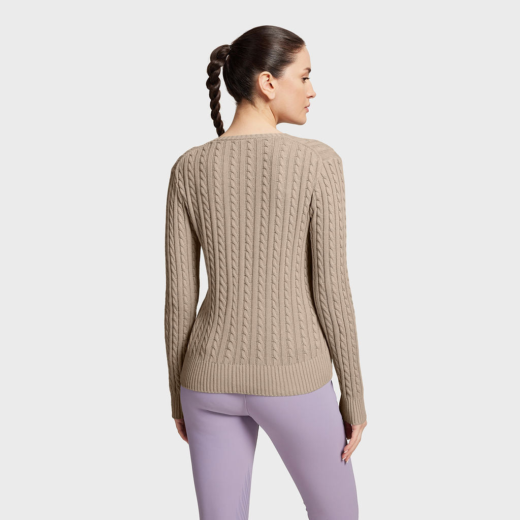 Ladies Lisa Twisted Pull Over Sweater - Sand