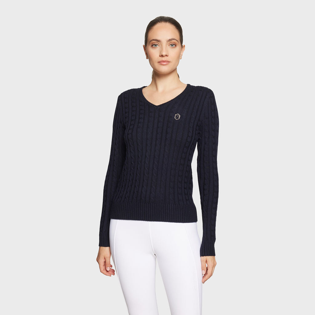 Ladies Lisa Winter Pull Over Sweater - Navy