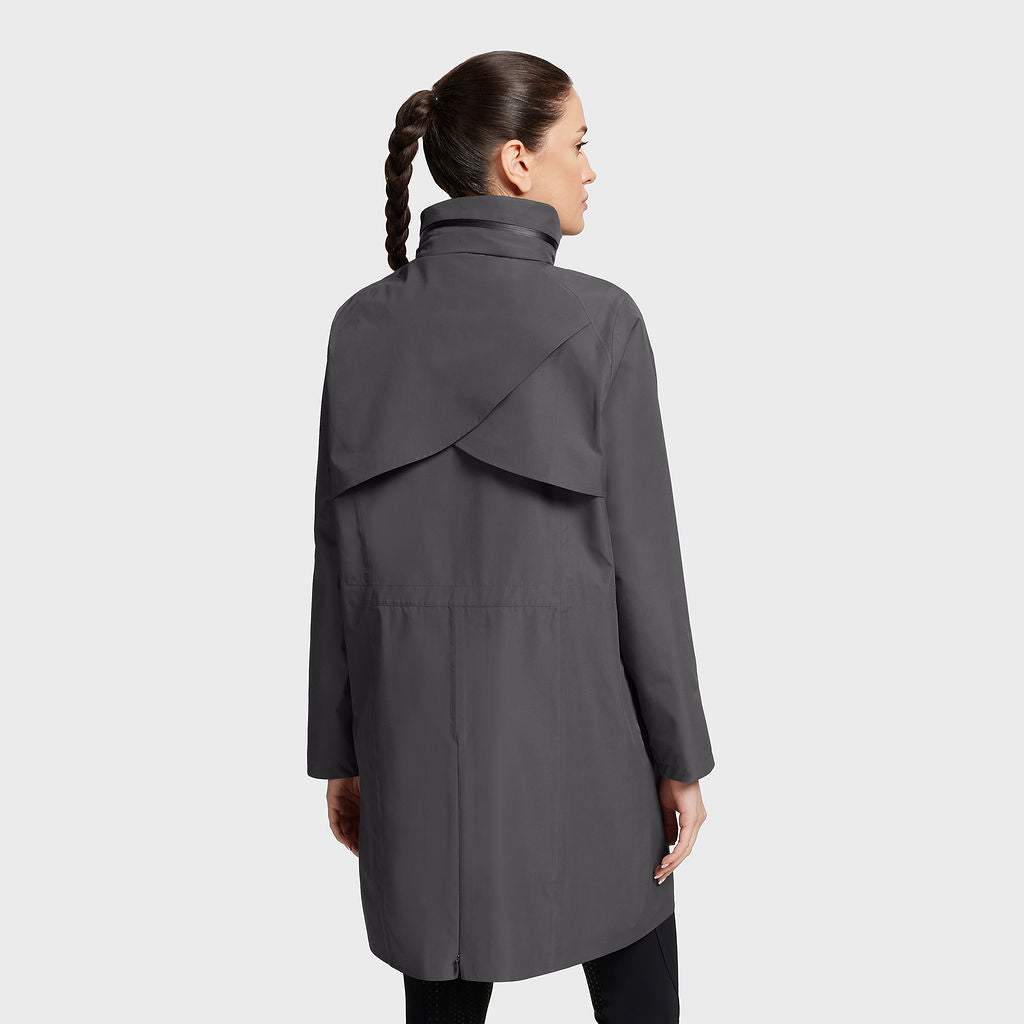 Ladies Livia Long Waterproof Raincoat - Magnet