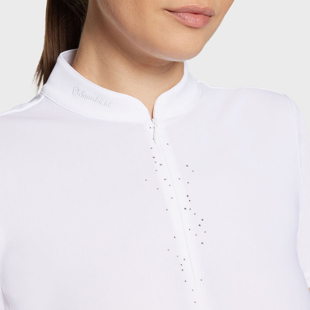 Ladies Louison Crystal S/S Show Shirt - White