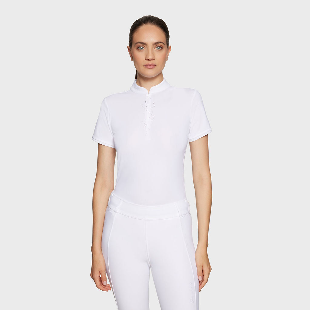 Ladies Louison Crystal S/S Show Shirt - White