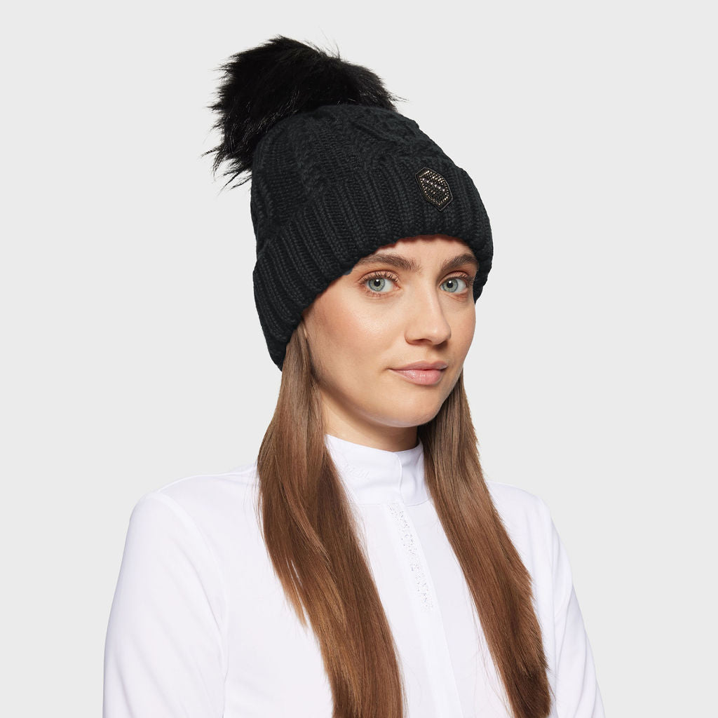 Ladies Nora Pearl Beanie - Black