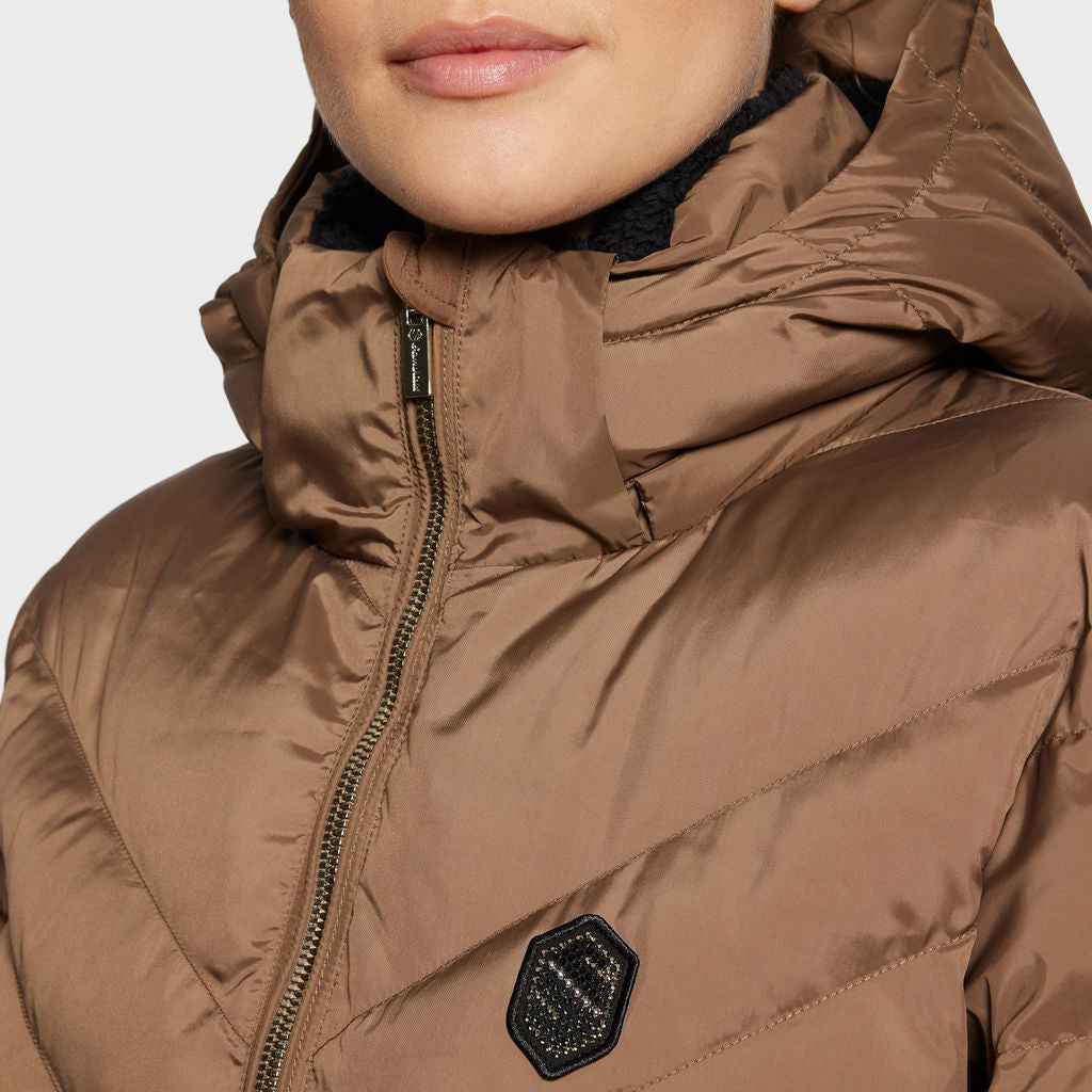 Ladies Sierra Long Padded Coat - Camel