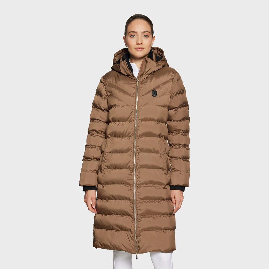 Ladies Sierra Long Padded Coat - Camel