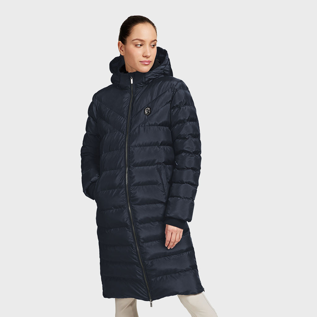 Ladies Sierra Long Padded Coat - Navy