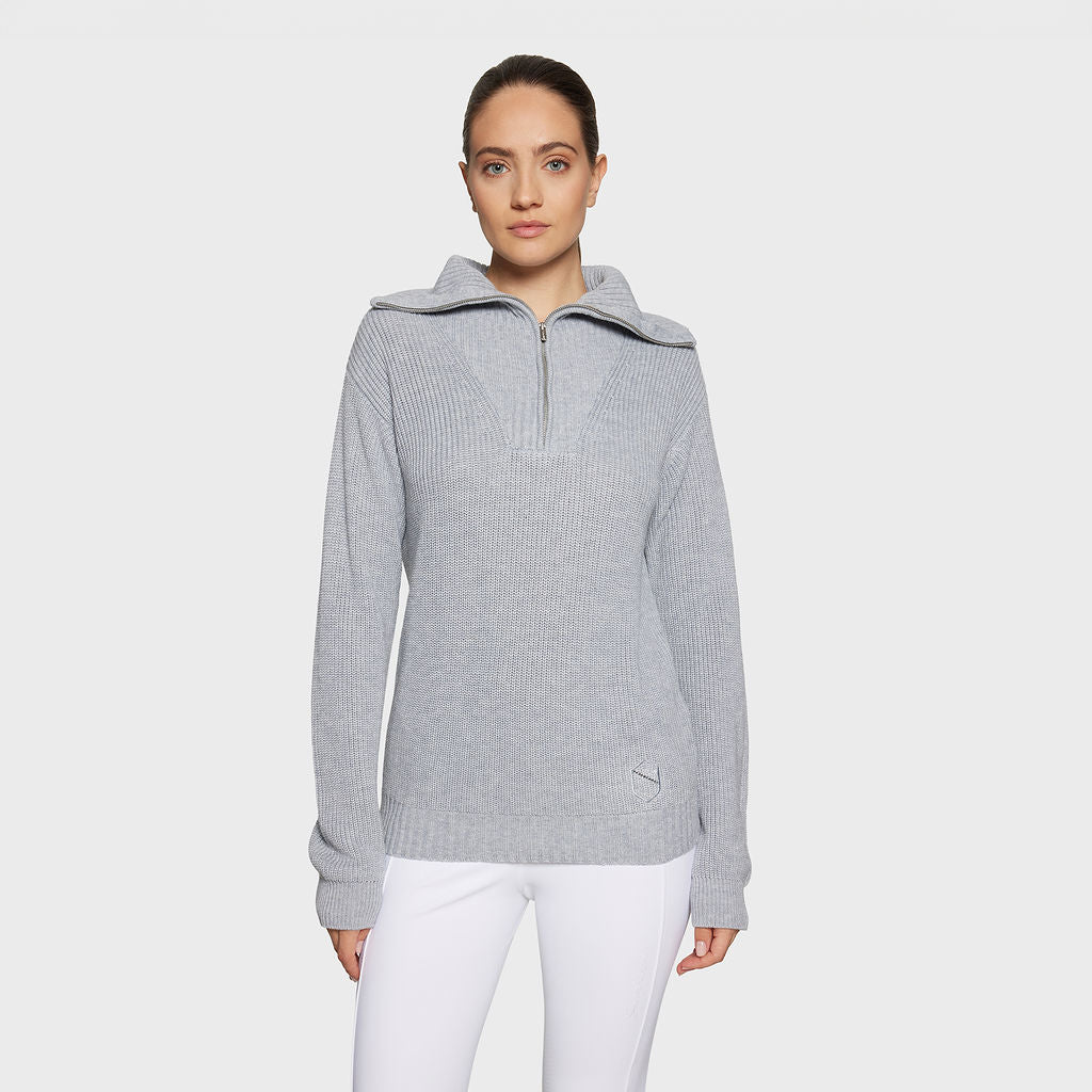 Ladies Suzanne Pull Over Sweater - Grey