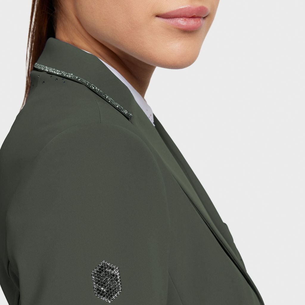 Ladies Victorine Crystal Fabric Show Jacket - Avocado