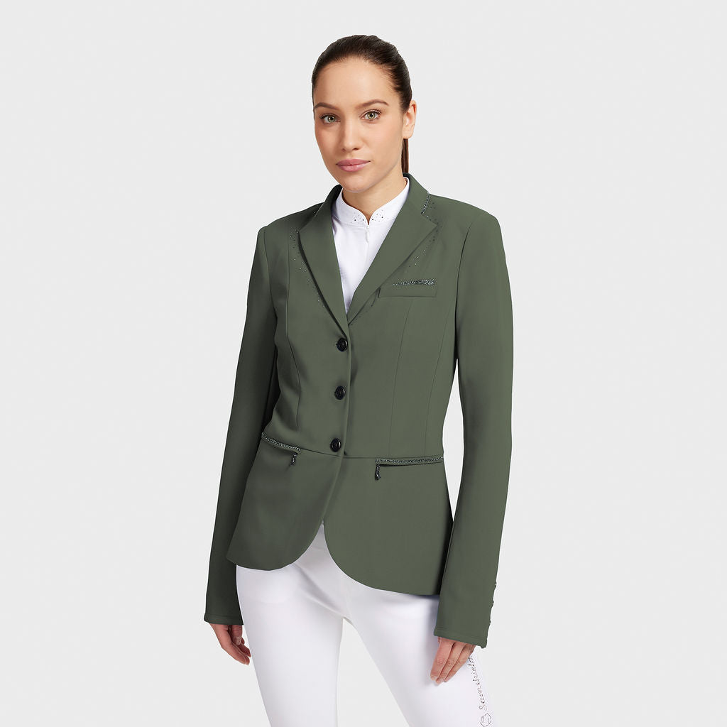 Ladies Victorine Crystal Fabric Show Jacket - Avocado