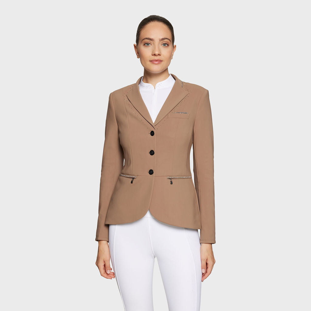 Ladies Victorine Crystal Fabric Show Jacket - Camel