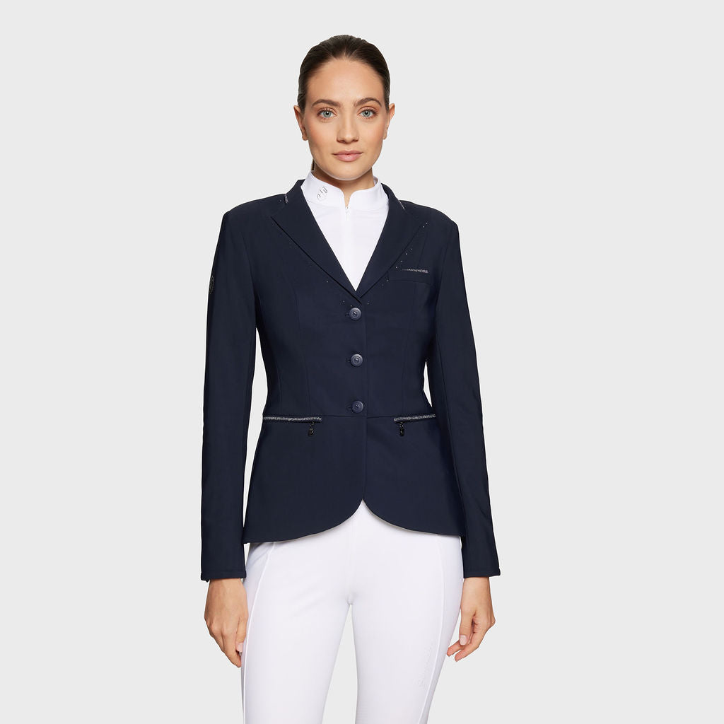 Ladies Victorine Crystal Fabric Show Jacket - Navy