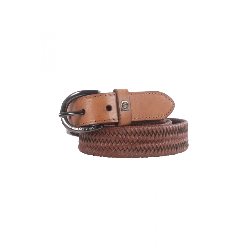 Unisex Cavaltarek Elastic Braided Belt - Light Brown