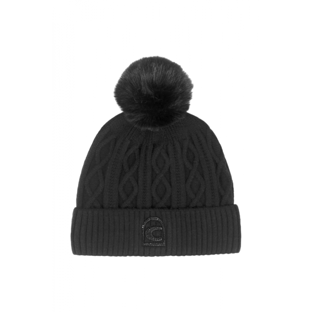 Ladies Cavalmadisen Braided Knit Beanie - Black