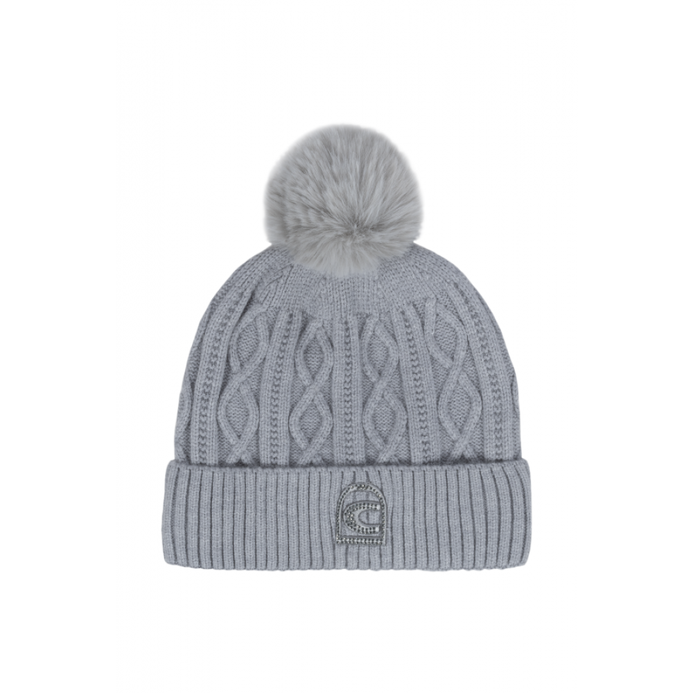 Ladies Cavalmadisen Braided Knit Beanie - Grey Melange