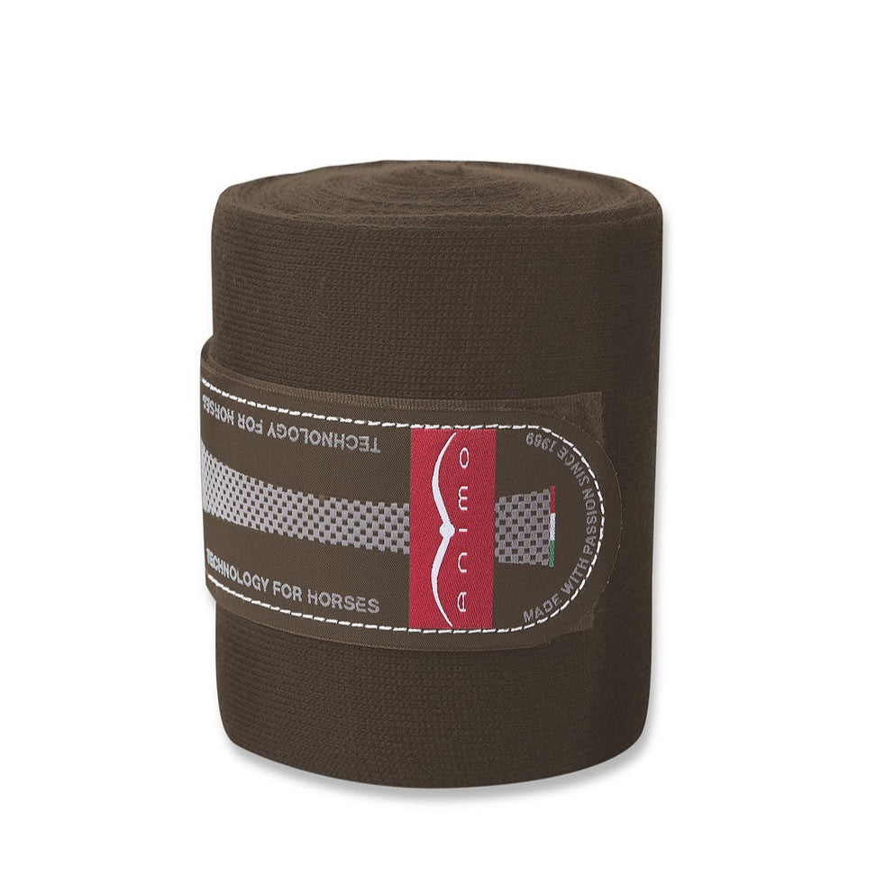 product shot image of the animo web stable bandages set of 2 brown