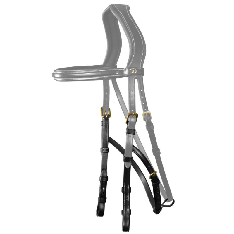 product shot image of the dy'on hackamore cheekpieces black