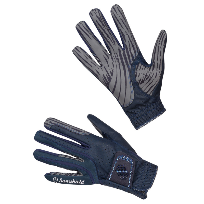 V-Skin Swarovski Gloves - Navy