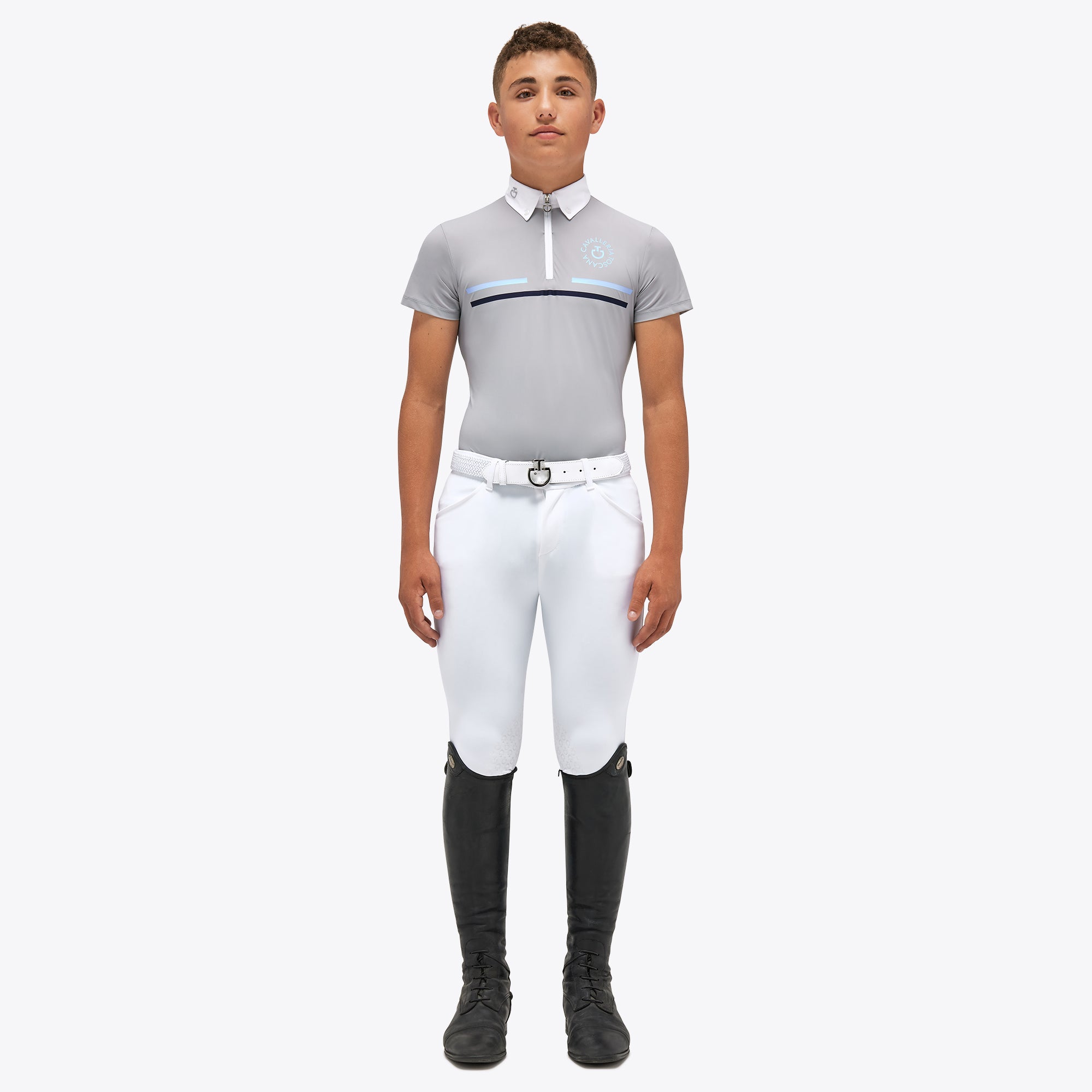 Boys CT Orbit Print Jersey Show Shirt - Light Grey