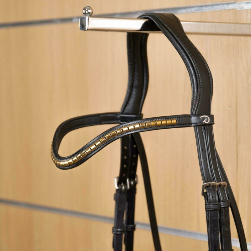 product shot image of the Dressage Brass Clincher V-Shaped Browband