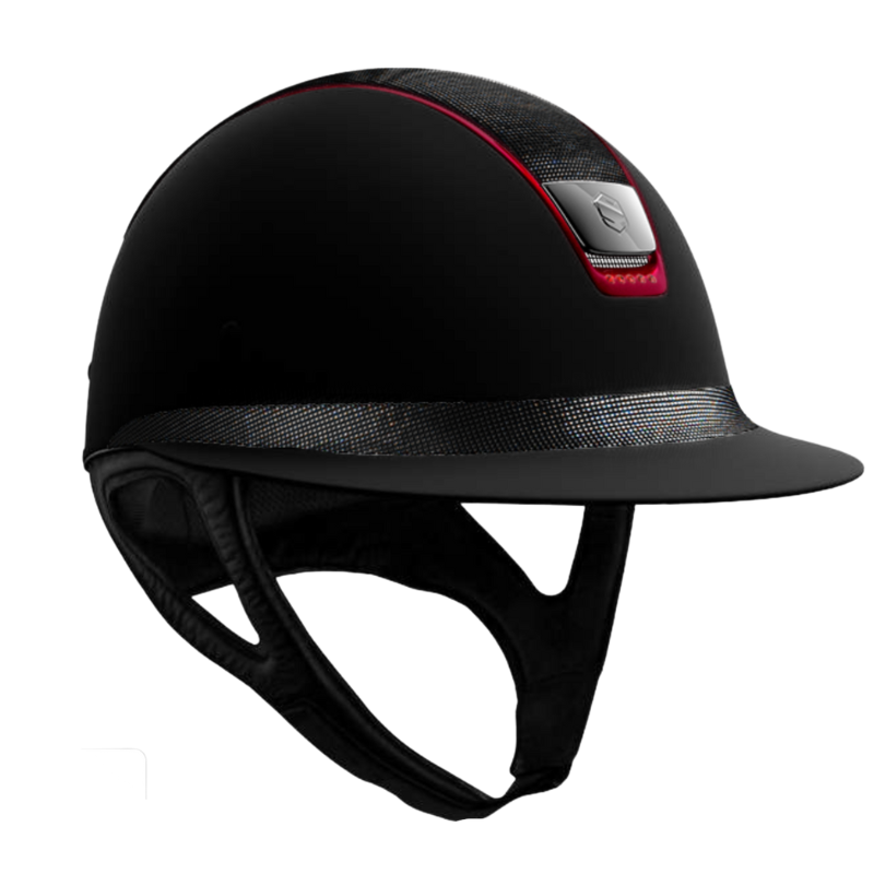 product shot image of the Custom Miss Shield Shadowmatt Shimmer with Red Trim - Black