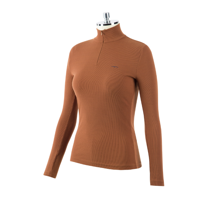 product shot image of the Ladies Boston Turtleneck Zip Sweater - Camel
