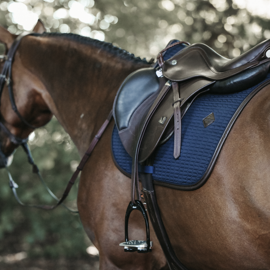 Jumping Saddle Pad Leather Colour Edition - Navy