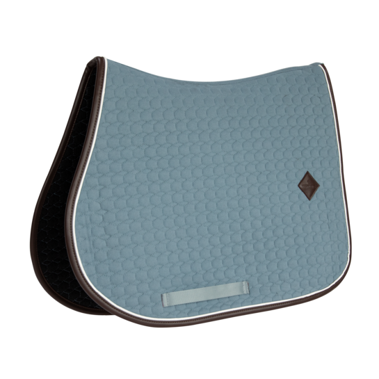 Saddle Pad Classic Leather Jumping - Dusty Blue