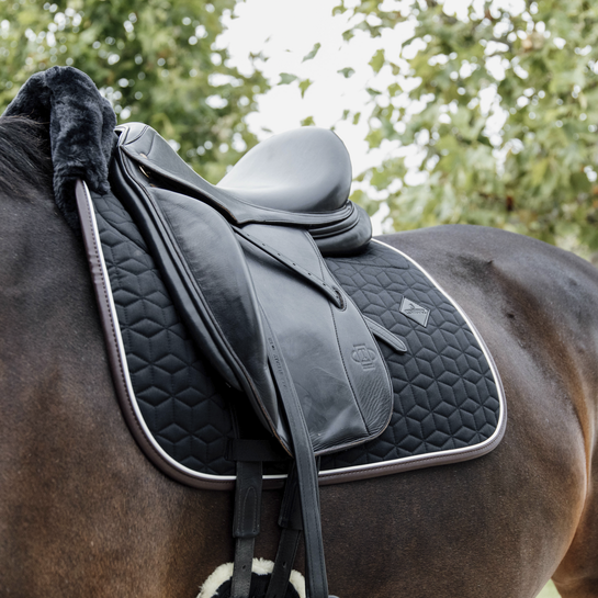 Skin Friendly Saddle Pad Dressage Star Quilting - Black